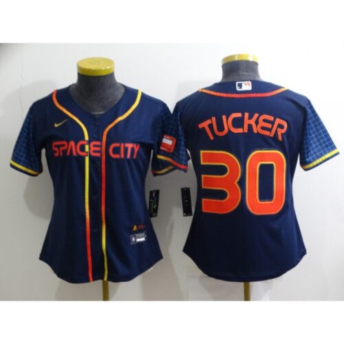 686384afab3d7_1 Women's Houston Astros #30 Kyle Tucker 2022 Navy City Connect Stitched Jersey(Run Small)
