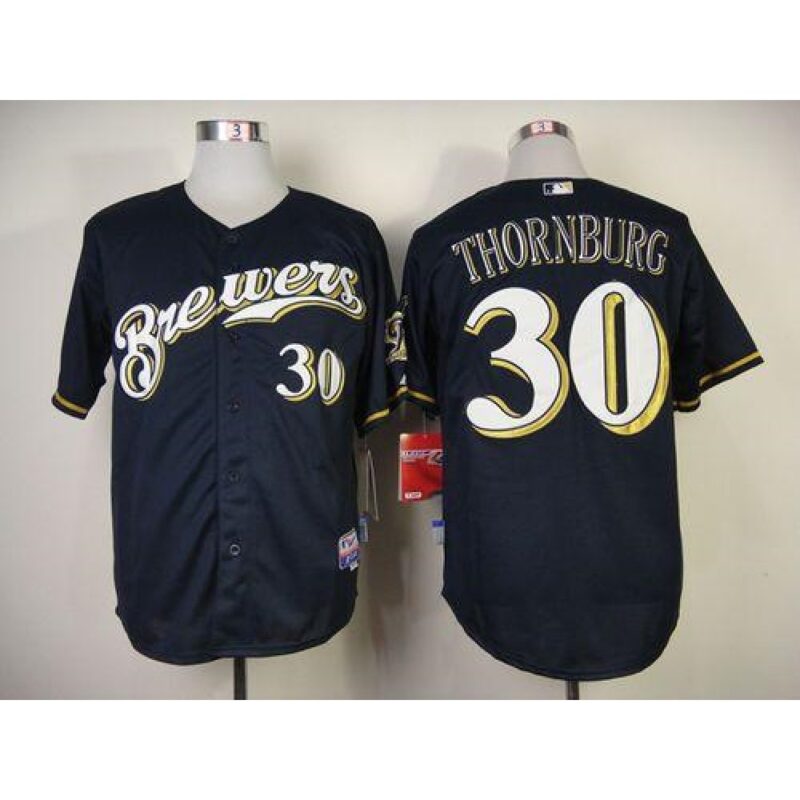 686384c803155_1 Brewers #30 Tyler Thornburg Blue Cool Base Stitched MLB Jersey