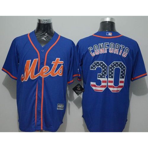 686384f277726_1 Mets #30 Michael Conforto Blue USA Flag Fashion Stitched MLB Jersey