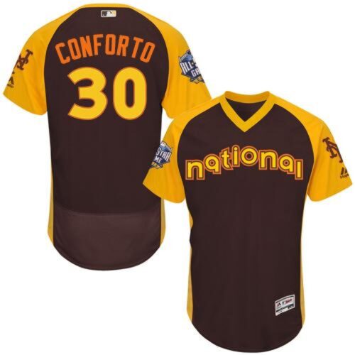 686384f9005d1_1 Mets #30 Michael Conforto Brown Flexbase Authentic Collection 2016 All-Star National League Stitched MLB Jersey