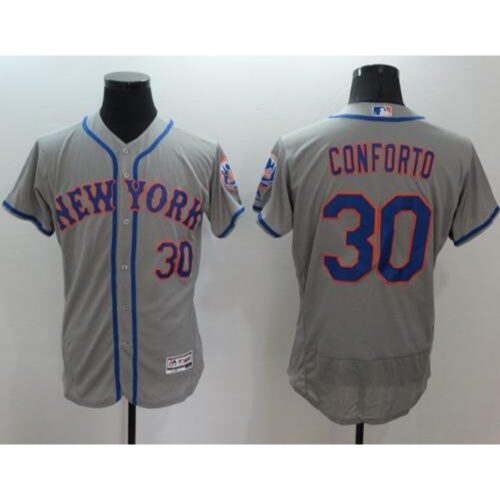 68638506bbed5_1 Mets #30 Michael Conforto Grey Flexbase Authentic Collection Stitched MLB Jersey