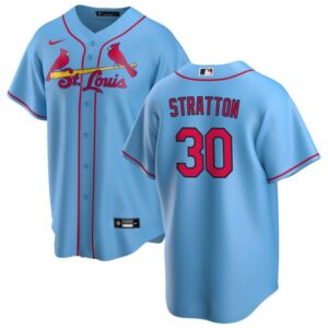 68638538e0047_1 Men's St. Louis Cardinals #30 Chris Stratton Blue Cool Base Stitched Jersey