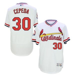 6863853fa4678_1 Cardinals #30 Orlando CePena White Flexbase Authentic Collection Cooperstown Stitched MLB Jersey
