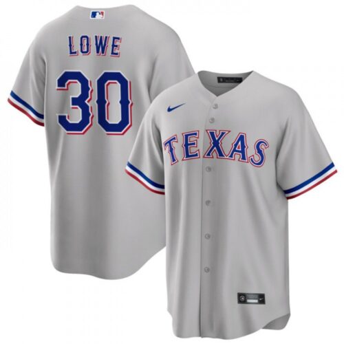686385de92397_1 Men's Texas Rangers #30 Nathaniel Lowe Grey Cool Base Stitched Baseball Jersey