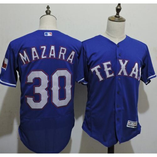 686385e894b71_1 Rangers #30 Nomar Mazara Blue Flexbase Authentic Collection Stitched MLB Jersey