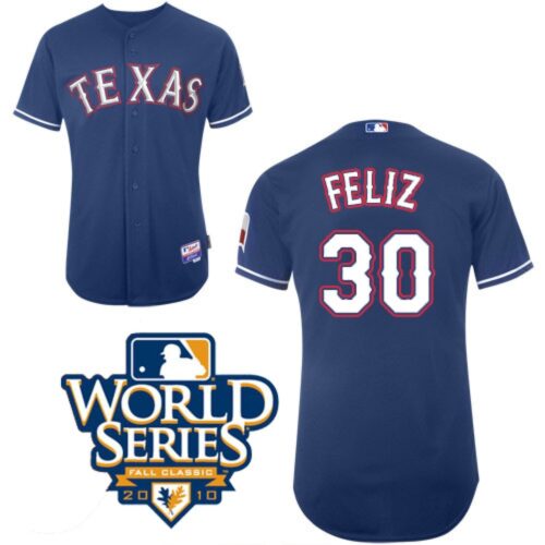 686385f2ad1d1_1 Rangers #30 Naftali Feliz Blue Cool Base w/2010 World Series Patch Stitched MLB Jerseys