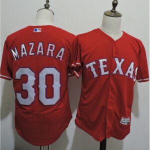 686386046bf83_1 Rangers #30 Nomar Mazara Red Flexbase Authentic Collection Stitched MLB Jersey