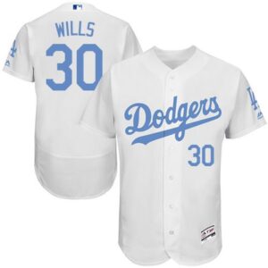 6863861563709_1 Dodgers #30 Maury Wills White Flexbase Authentic Collection 2016 Father's Day Stitched MLB Jersey