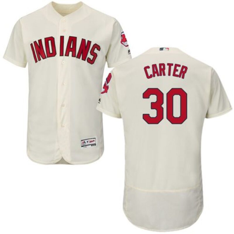 6863862977d72_1 indians #30 Joe Carter Cream Flexbase Authentic Collection Stitched MLB Jersey
