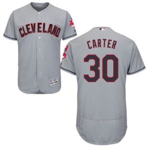68638633f0b54_1 indians #30 Joe Carter Grey Flexbase Authentic Collection Stitched MLB Jersey