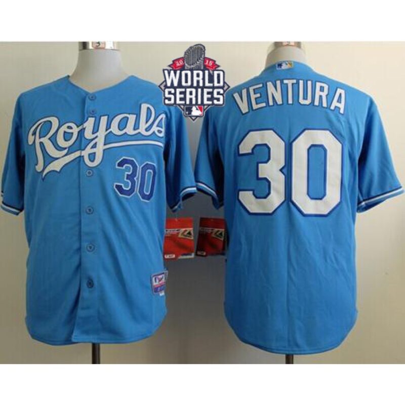 68638658d8c12_1 Royals #30 Yordano Ventura Light Blue Cool Base W/2015 World Series Patch Stitched MLB Jersey