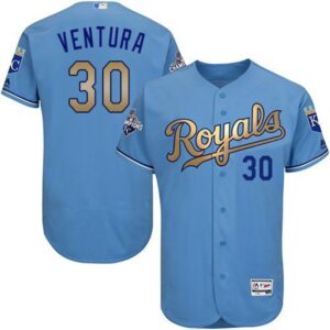 6863865c4d837_1 Royals #30 Yordano Ventura Light Blue FlexBase Authentic 2015 World Series Champions Gold Program Stitched MLB Jersey