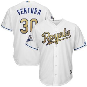 68638662e1ef4_1 Royals #30 Yordano Ventura White 2015 World Series Champions Gold Program Cool Base Stitched Youth MLB Jersey