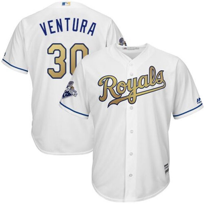 68638662e1ef4_1 Royals #30 Yordano Ventura White 2015 World Series Champions Gold Program Cool Base Stitched Youth MLB Jersey
