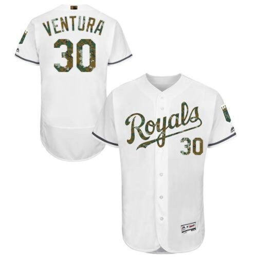 6863867bd5d9e_1 Royals #30 Yordano Ventura White Flexbase Authentic Collection 2016 Memorial Day Stitched MLB Jersey