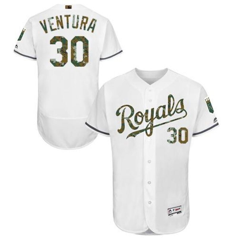 6863867bd5d9e_1 Royals #30 Yordano Ventura White Flexbase Authentic Collection 2016 Memorial Day Stitched MLB Jersey