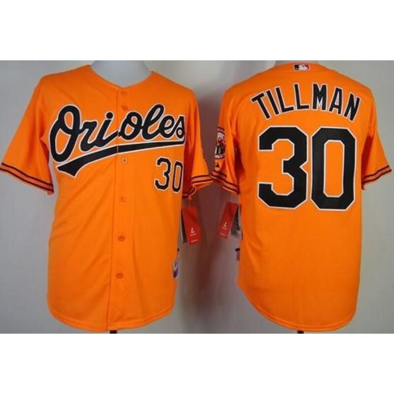 686386a55098d_1 Orioles #30 Chris Tillman Orange Cool Base Stitched MLB Jersey