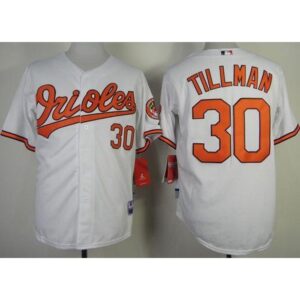 686386a8c2a85_1 Orioles #30 Chris Tillman White Cool Base Stitched MLB Jersey
