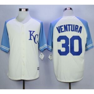 686386cdb15e9_1 Royals #30 Yordano Ventura Cream Exclusive Vintage Stitched MLB Jersey