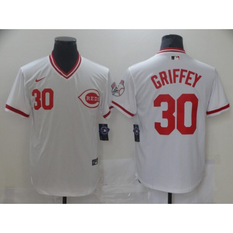 686386f591ef0_1 Men's Cincinnati Reds #30 Ken Griffey white Cool white Stitched Jersey