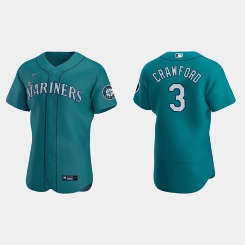 6863874ab2daf_1 Men's Seattle Mariners #3 J.P. Crawford Aqua Flex Base Stitched Jersey