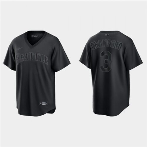 686387514d322_1 Men's Seattle Mariners #3 J.P. Crawford Black Pitch Black Fashion Replica Stitched Jersey