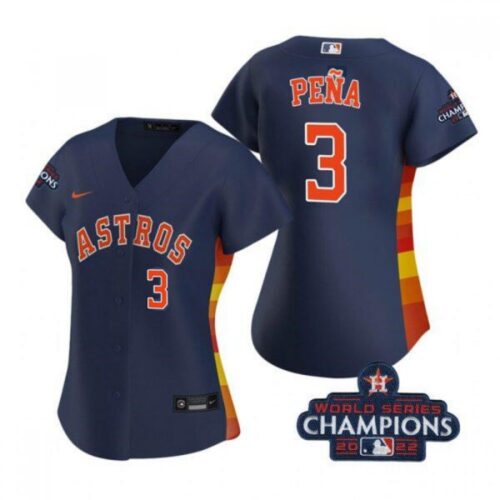 6863878db6d00_1 Women's Houston Astros #3 Jeremy Pena Navy 2022 World Series Champions With No. in Front Stitched Baseball Jersey(Run Small)