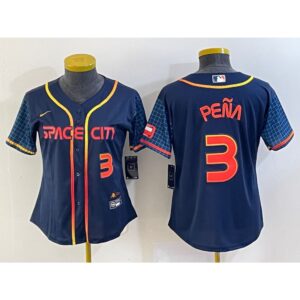 686387abc2fbe_1 Youth Houston Astros #3 Jeremy Pena 2022 Navy City Connect With Patch Stitched Jersey