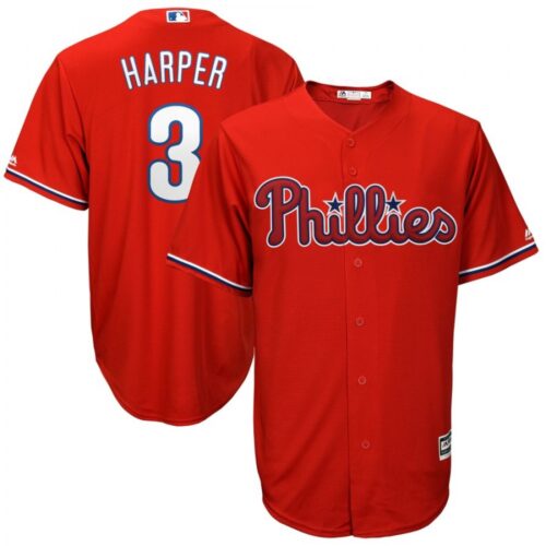 686387d995358_1 Youth Philadelphia Phillies #3 Bryce Harper Red Cool Base Stitched MLB Jersey