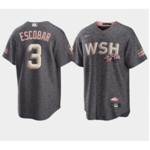 6863880917824_1 Men's Washington Nationals #3 Alcides Escobar 2022 Grey City Connect Cherry Blossom Cool Base Stitched Jersey