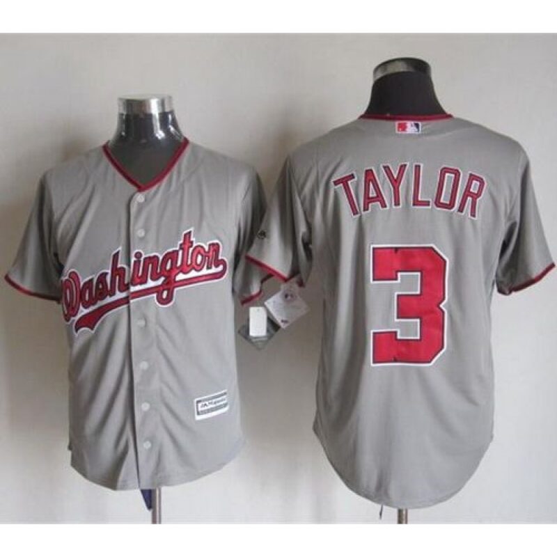 6863880c4f597_1 Nationals #3 Michael Taylor Grey New Cool Base Stitched MLB Jersey