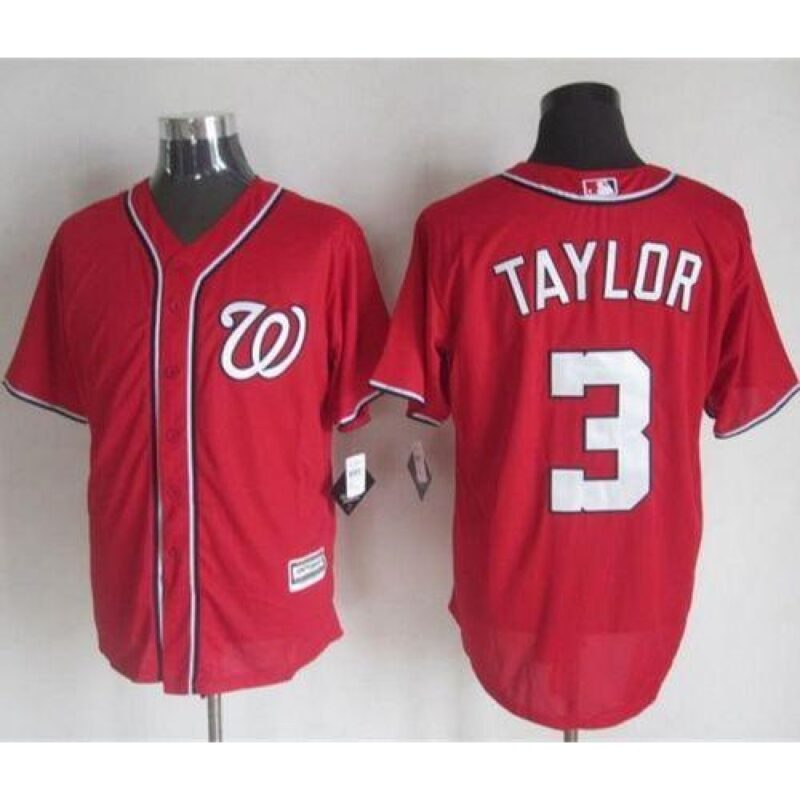 6863881373bc1_1 Nationals #3 Michael Taylor Red New Cool Base Stitched MLB Jersey