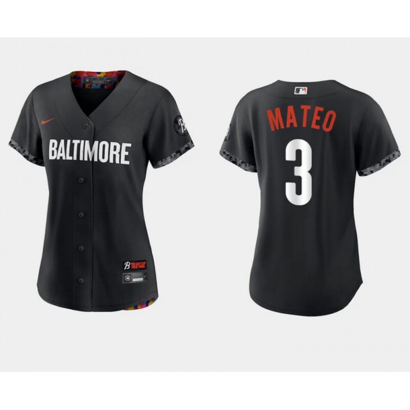 686388229c3b3_1 Women's Baltimore Orioles #3 Jorge Mateo Black 2023 City Connect Stitched Baseball Jersey(Run Small)