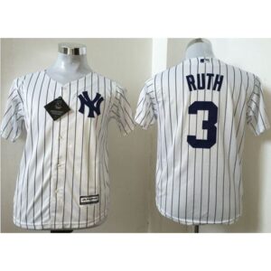 68638830774b2_1 Yankees #3 Babe Ruth White Name Back Stitched Youth MLB Jersey