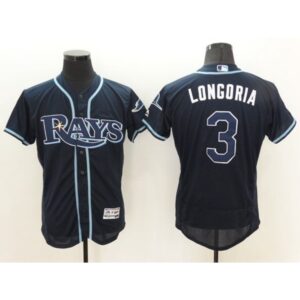6863883c9c9ba_1 Rays #3 Evan Longoria Dark Blue Flexbase Authentic Collection Stitched MLB Jersey