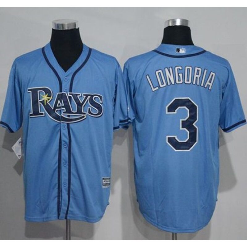 686388436227c_1 Rays #3 Evan Longoria Light Blue New Cool Base Stitched MLB Jersey