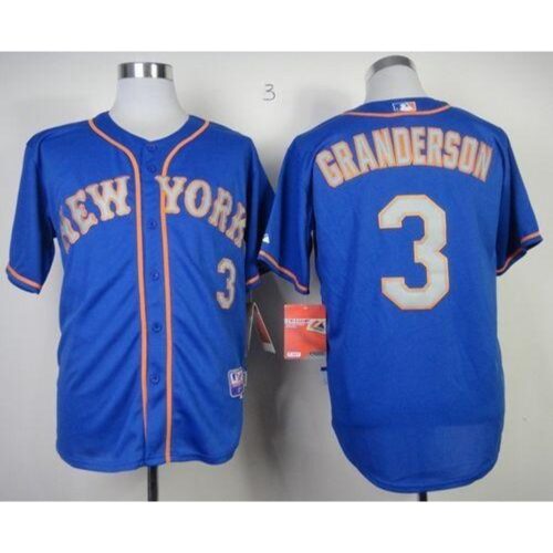 686388778fb5d_1 Mets #3 Curtis Granderson Blue(Grey NO.) Alternate Road Cool Base Stitched MLB Jersey