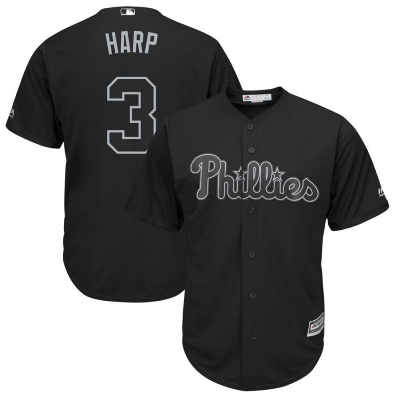 686388bc142d4_1 Men's Philadelphia Phillies #3 Bryce Harper "Harp" Black 2019 Players' Weekend Pick-A-Player Replica Roster Stitched MLB Jersey