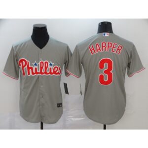 686388c93f869_1 Men's Philadelphia Phillies #3 Bryce Harper Grey Cool Base Stitched MLB Jersey