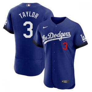 686388eb236c0_1 Men's Los Angeles Dodgers #3 Chris Taylor 2021 Royal City Connect Flex Base Stitched Baseball Jersey