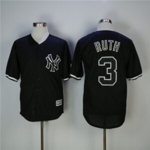 686388fc4eb74_1 Men's New York Yankees #3 Babe Ruth Black Cool Base Stitched MLB Jersey