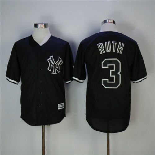 686388fc4eb74_1 Men's New York Yankees #3 Babe Ruth Black Cool Base Stitched MLB Jersey
