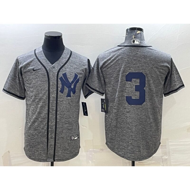 6863890d236f6_1 Men's New York Yankees #3 Babe Ruth Grey Stitched Jersey