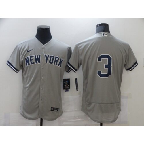 6863891437c6a_1 Men's New York Yankees #3 Babe Ruth Grey Flex Base Stitched Jersey