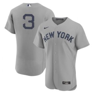 6863891af3c1f_1 Men's New York Yankees #3 Babe Ruth 2021 Grey Field of Dreams Flex Base Stitched Baseball Jersey