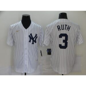 6863892b22dd5_1 Men's New York Yankees #3 Babe Ruth New White Throwback Cool Base Stitched Jersey