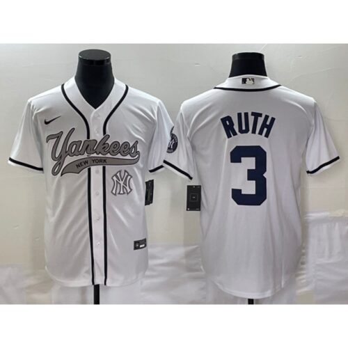 68638938c5f90_1 Men's New York Yankees #3 Babe Ruth White With Patch Cool Base Stitched Baseball Jersey