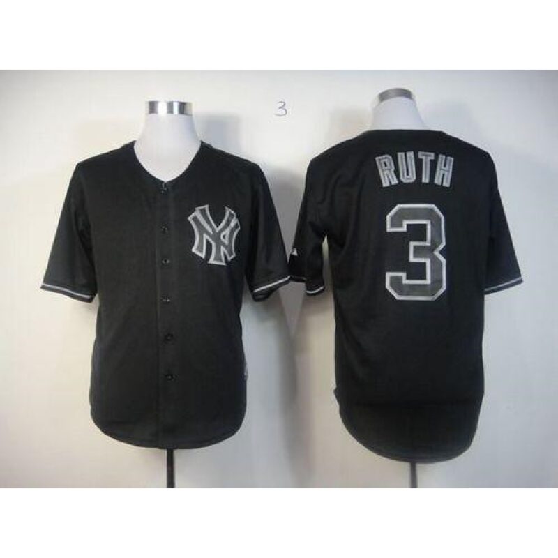6863893c34cc8_1 Yankees #3 Babe Ruth Black Fashion Stitched MLB Jersey