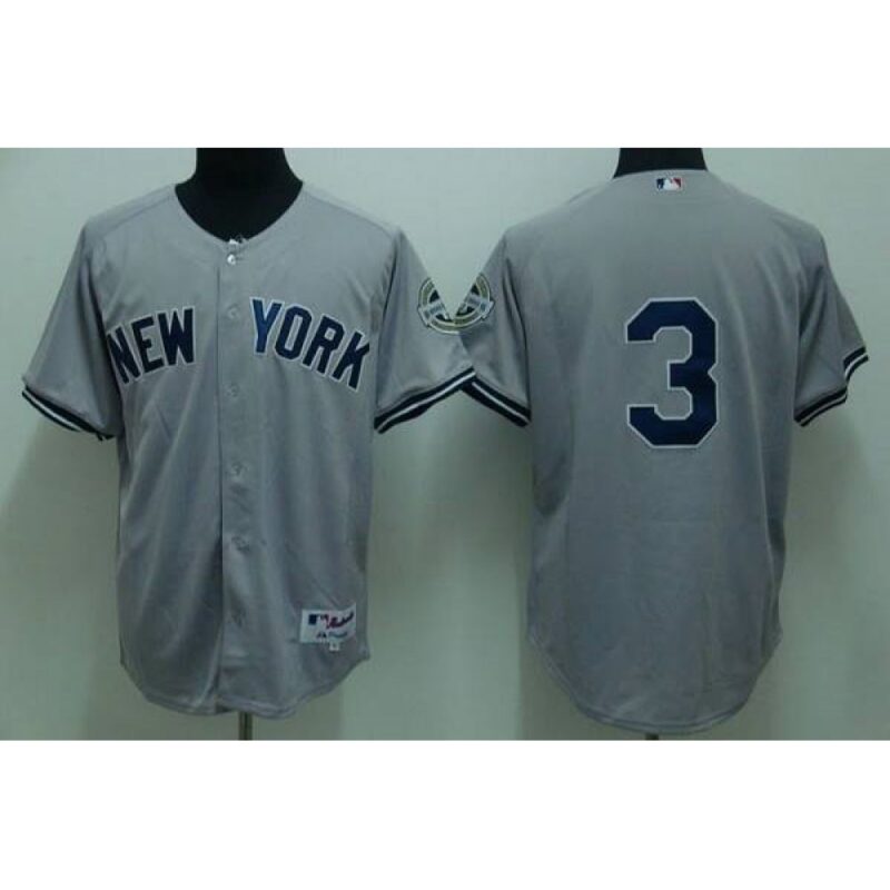 6863893f8485d_1 Yankees #3 Babe Ruth Stitched Grey MLB Jersey