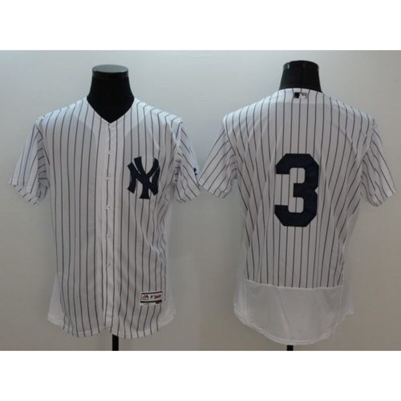 68638950058f1_1 Yankees #3 Babe Ruth White Strip Flexbase Authentic Collection Stitched MLB Jersey